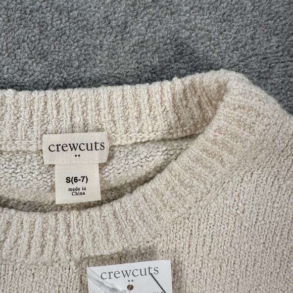 Crewcuts Factory Striped Slub Knit Sweater Girls Small 6/7 Crew Neck Pink CB142 - Picture 2 of 7